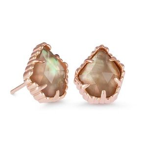 Kendra Scott Rose Gold Tessa earrings peachy brown